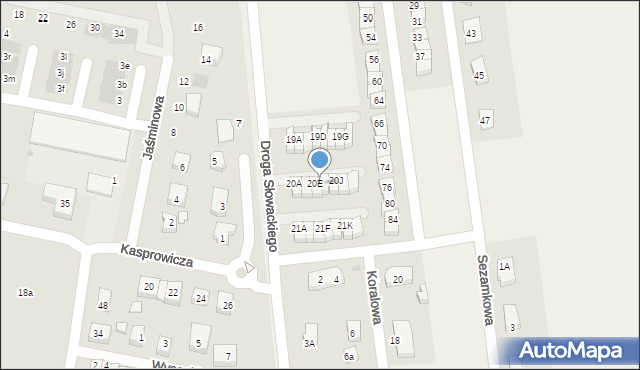 Rokitnica, Droga Juliusza Słowackiego, 20F, mapa Rokitnica