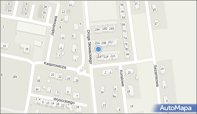 Rokitnica, Droga Juliusza Słowackiego, 21A, mapa Rokitnica