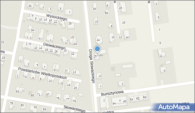 Rokitnica, Droga Juliusza Słowackiego, 3, mapa Rokitnica