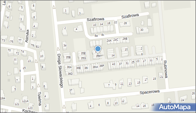 Rokitnica, Droga Juliusza Słowackiego, 35K, mapa Rokitnica