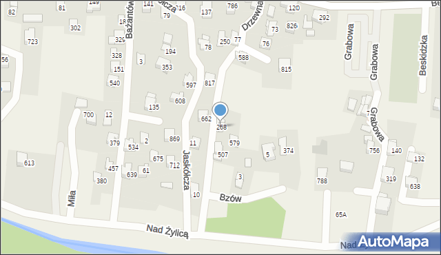 Rybarzowice, Drzewna, 268, mapa Rybarzowice