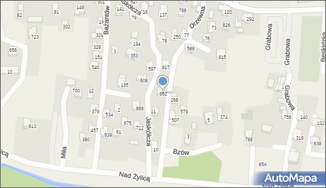 Rybarzowice, Drzewna, 662, mapa Rybarzowice