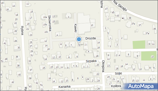 Rybie, Drozda, 5, mapa Rybie