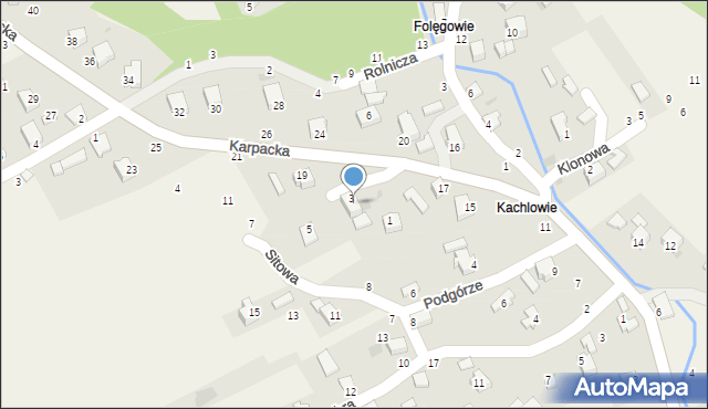 Rychwałdek, Drzewna, 3/1, mapa Rychwałdek