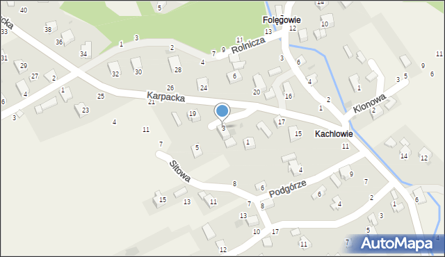 Rychwałdek, Drzewna, 3, mapa Rychwałdek