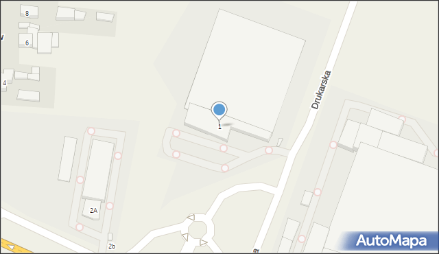 Sady, Drukarska, 1, mapa Sady