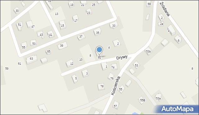 Sierakowice, Drywy Brunona, 92, mapa Sierakowice