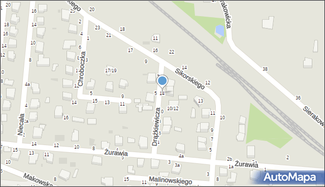 Skierniewice, Drążkiewicza Janusza, 14, mapa Skierniewic