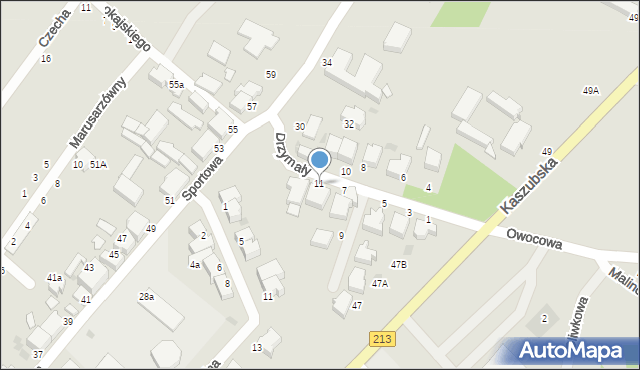 Słupsk, Drzymały, 11, mapa Słupska