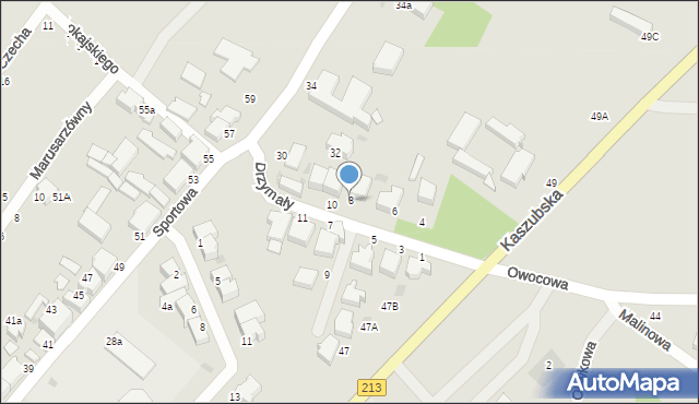 Słupsk, Drzymały, 8, mapa Słupska