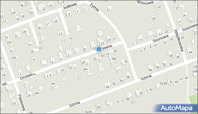 Sokółka, Drzewna, 22, mapa Sokółka