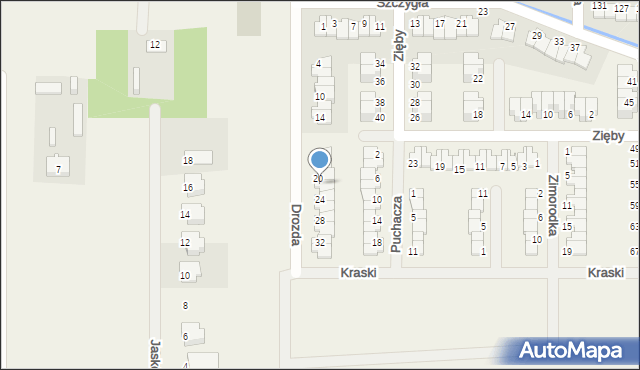 Stara Wieś, Drozda, 22, mapa Stara Wieś