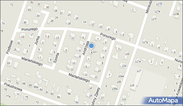 Starachowice, dr. Andrzeja, 5, mapa Starachowic