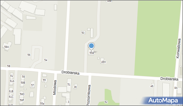 Sulejówek, Drobiarska, 50a, mapa Sulejówek