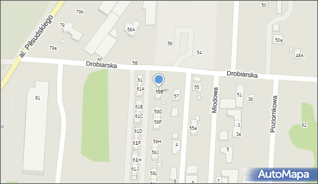 Sulejówek, Drobiarska, 59B, mapa Sulejówek