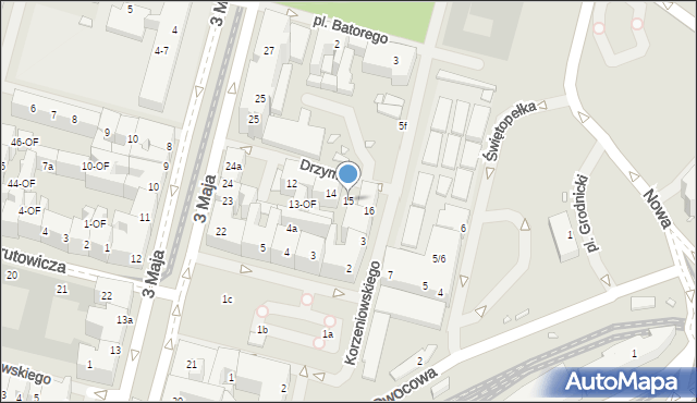 Szczecin, Drzymały Michała, 15, mapa Szczecina