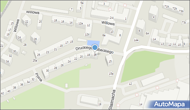 Szczecin, Druckiego-Lubeckiego Franciszka Ksawerego, 16, mapa Szczecina