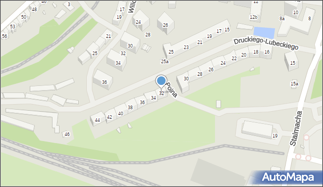 Szczecin, Druckiego-Lubeckiego Franciszka Ksawerego, 32, mapa Szczecina