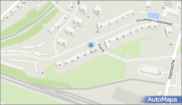 Szczecin, Druckiego-Lubeckiego Franciszka Ksawerego, 34, mapa Szczecina