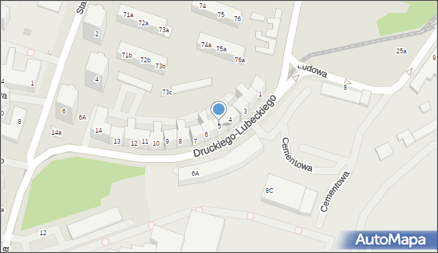 Szczecin, Druckiego-Lubeckiego Franciszka Ksawerego, 5, mapa Szczecina