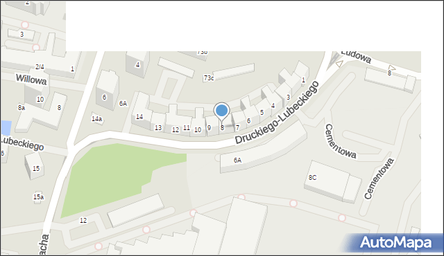 Szczecin, Druckiego-Lubeckiego Franciszka Ksawerego, 8, mapa Szczecina