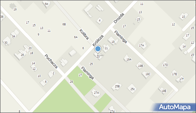 Szczęsne, Drozda, 23, mapa Szczęsne