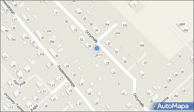 Szczytno, Drzymały Michała, 27, mapa Szczytno