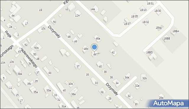 Szczytno, Drzymały Michała, 44, mapa Szczytno