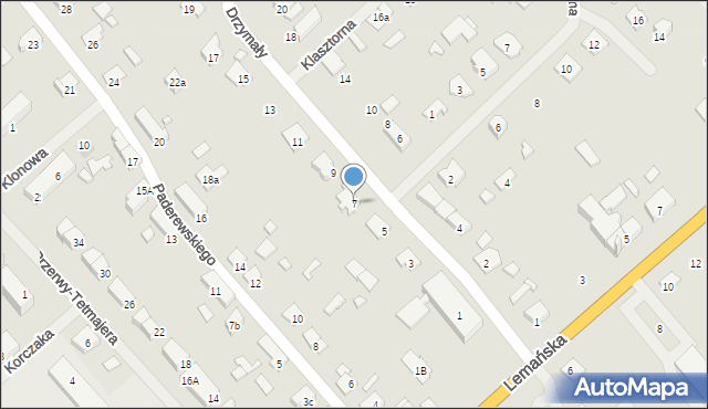 Szczytno, Drzymały Michała, 7, mapa Szczytno