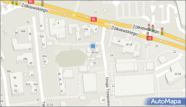 Toruń, Droga Trzeposka, 27, mapa Torunia