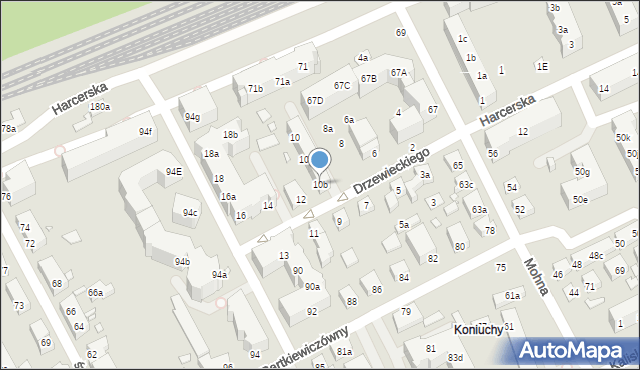 Toruń, Drzewieckiego Jana, kpt., 10b, mapa Torunia