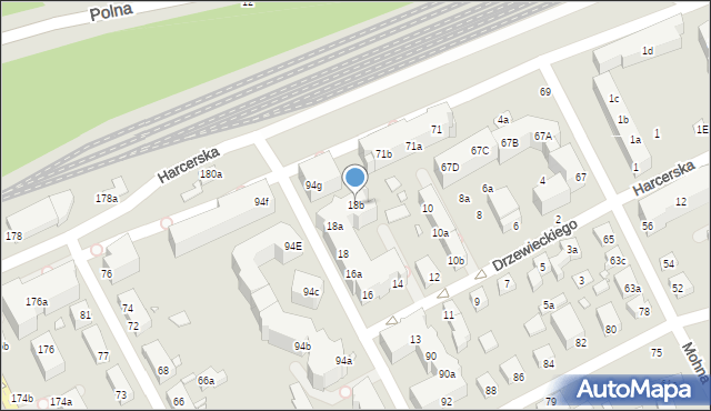 Toruń, Drzewieckiego Jana, kpt., 18b, mapa Torunia