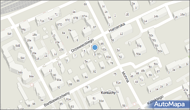 Toruń, Drzewieckiego Jana, kpt., 3, mapa Torunia