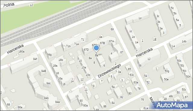 Toruń, Drzewieckiego Jana, kpt., 6a, mapa Torunia