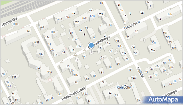 Toruń, Drzewieckiego Jana, kpt., 7, mapa Torunia