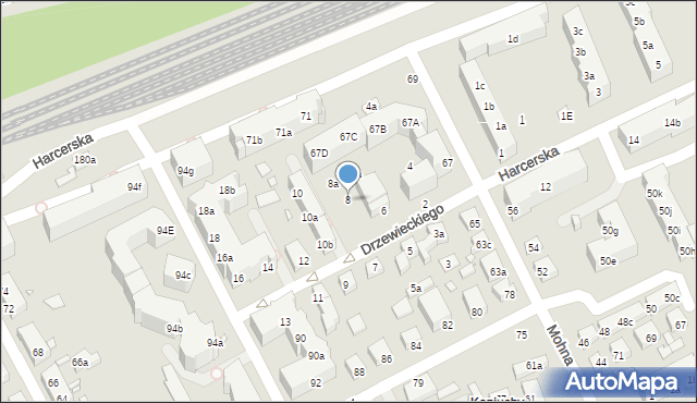 Toruń, Drzewieckiego Jana, kpt., 8, mapa Torunia