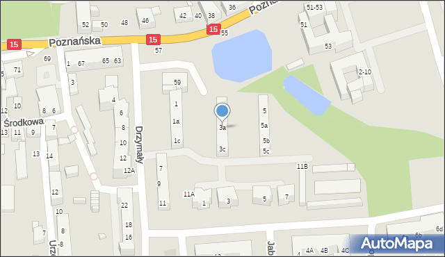 Toruń, Drzymały Michała, 3a, mapa Torunia