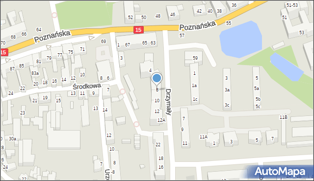 Toruń, Drzymały Michała, 8, mapa Torunia