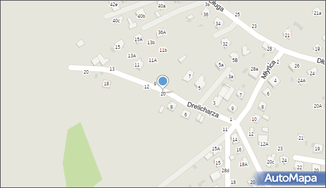 Tuchów, Drelicharza Władysława, mjr., 10, mapa Tuchów