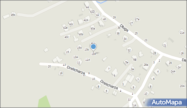Tuchów, Drelicharza Władysława, mjr., 11b, mapa Tuchów