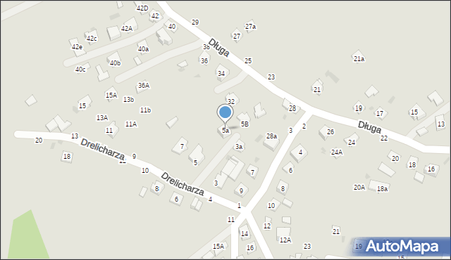 Tuchów, Drelicharza Władysława, mjr., 5a, mapa Tuchów