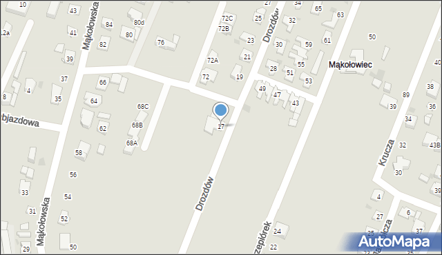 Tychy, Drozdów, 17, mapa Tychów