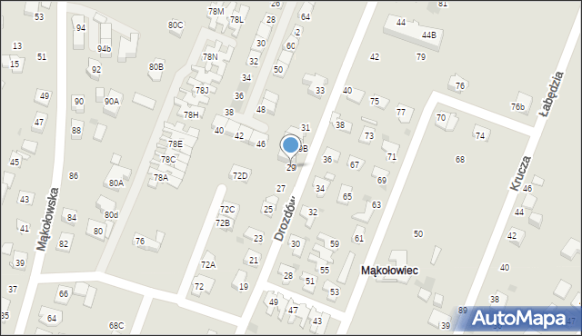 Tychy, Drozdów, 29, mapa Tychów