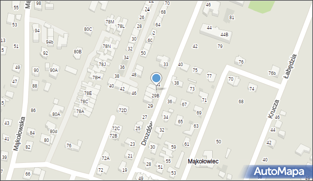 Tychy, Drozdów, 29C, mapa Tychów