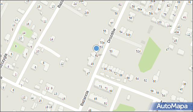 Tychy, Drozdów, 51, mapa Tychów