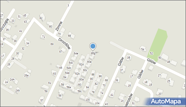 Tychy, Drozdów, 60g, mapa Tychów