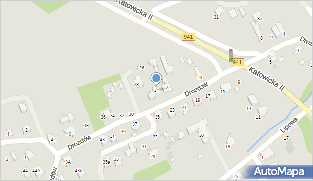 Ustroń, Drozdów, 24, mapa Ustroń