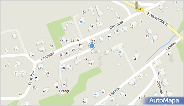 Ustroń, Drozdów, 27, mapa Ustroń