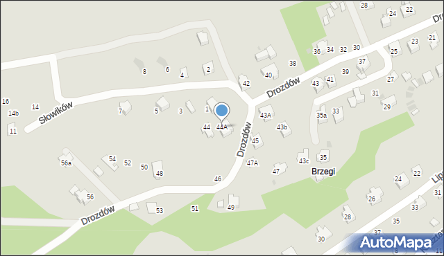 Ustroń, Drozdów, 44A, mapa Ustroń