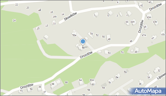 Ustroń, Drozdów, 56, mapa Ustroń